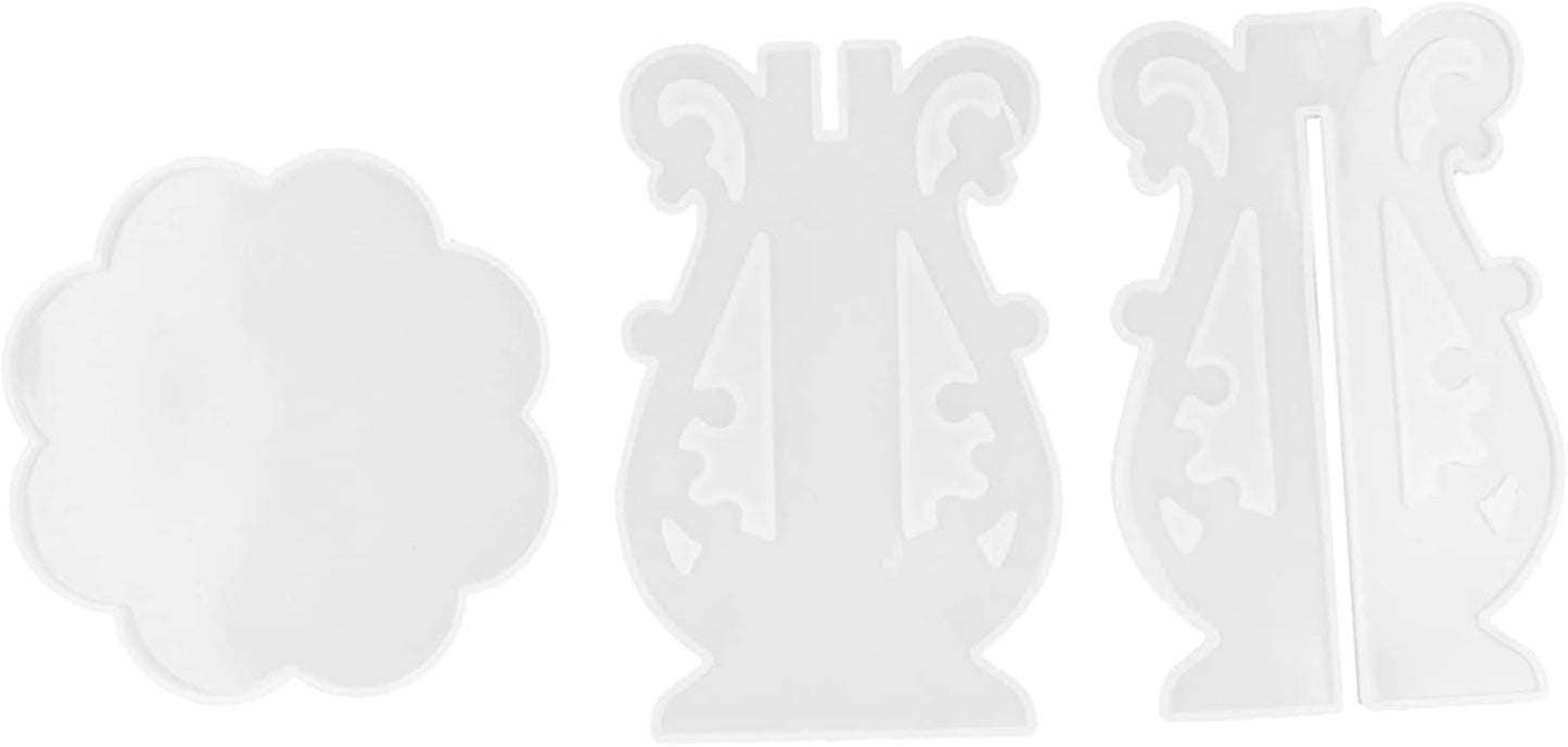 3Pcs DIY Silicone Flower Pot Shelf Mold Easy Demoulding Unique Shape Suitable for Resin Crafts (European Mold 60-732)