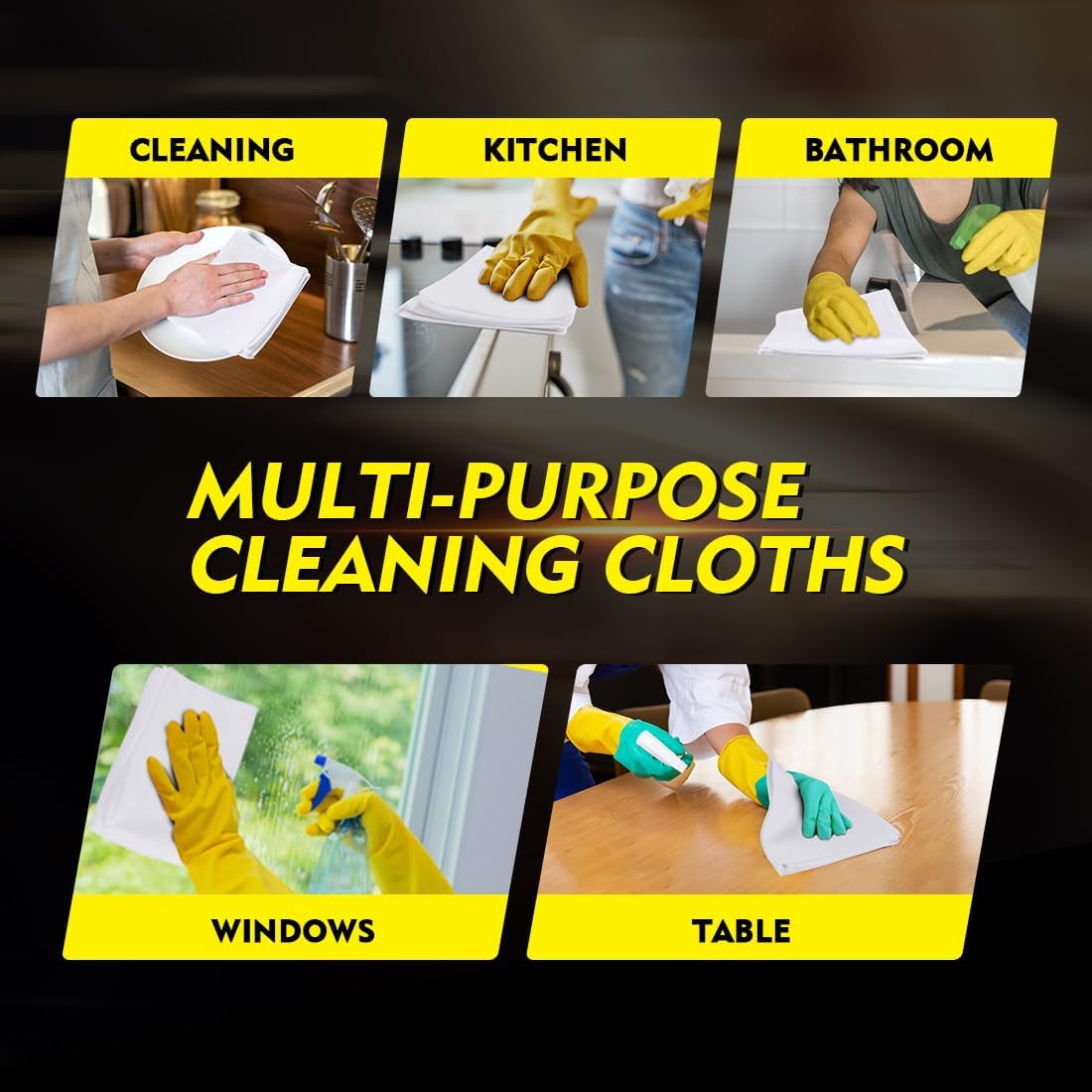 HOMEXCEL White Microfiber Cleaning Cloth 150 Pack, 12.5 x 12.5 inch Microfiber Towels for Car Washing Cleaning Rags for Car, Kitchen, and Window