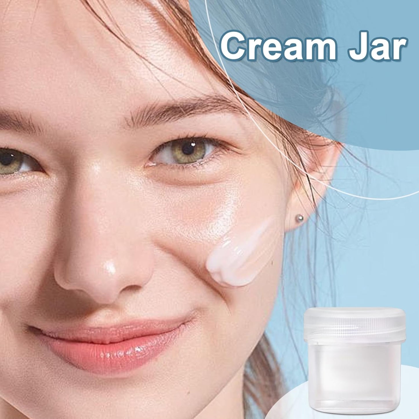 TSA Approved Wide Mouth Travel Size Containers, PP Clear & White Leak Proof Travel Plastic Jars with Lids for Creams Lotion Cosmetic, Jewelry Beads, Sample, Small Items Storage (1 oz, 8 Pcs)