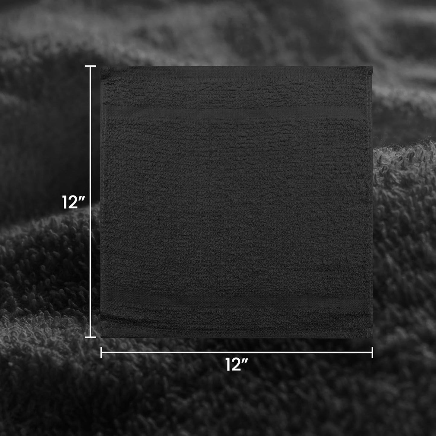 ZUPERIA 100% Cotton Terry Towels Cleaning Cloths, Pack of 50 (12" x 12") Multipurpose, Highly Absorbent, Reusable Cotton Rags, Bar Towels & Cleaning Rags for Everyday Usage (Grey)