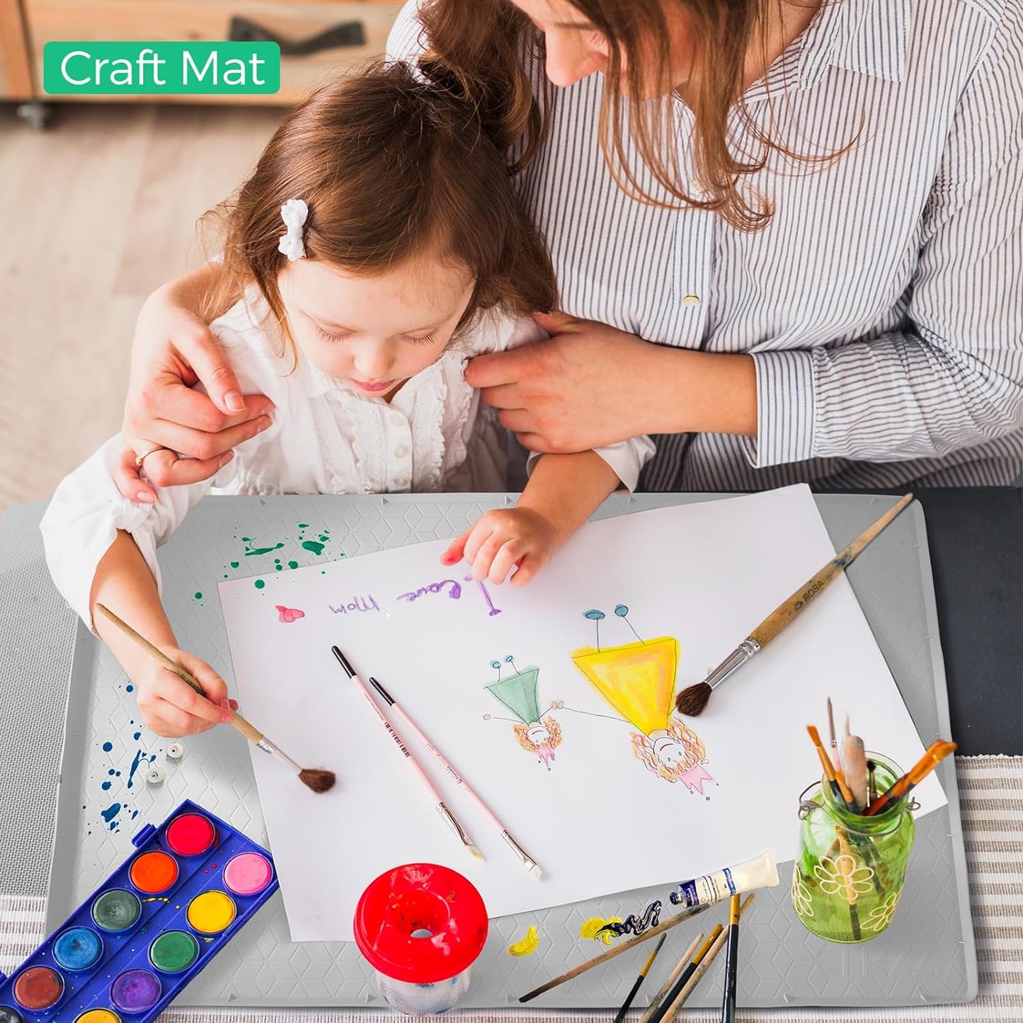 TRZZ Silicone Waterproof Under Sink Mat 28" x 19", Drip Tray and Cabinet Liner for Kitchen and Bathroom, Prevents Water Damage and Organizes Cabinets (Brown)