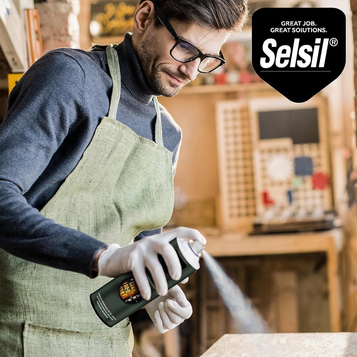 SELSIL Silicone Mold Release Aerosol Spray (4 x 13.5 fl oz) Professional Resin Mold Releaser, Non-Stick, Fast-Drying & Easy Mold Removal, (Pack of 4)