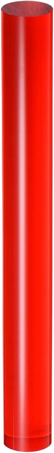 HARFINGTON Acrylic Clay Roller 9 Inch x 1 Inch Solid Non-Stick Plastic Round Tube Roller Polymer Clay Rod Fondant Rolling Pin for Shaping, Sculpting, Modeling DIY Crafts, Red