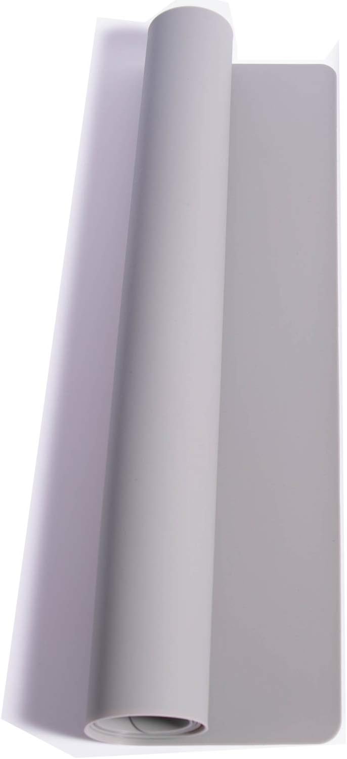 Extra Large Mulitpurpose Silicone Placemat,Countertop Protector, Kitchen Counter Mat, Table Mat, Heat Resistant, Washable, Non Slip ...… (Gray -1PCS, 27.6x19.6 inch)