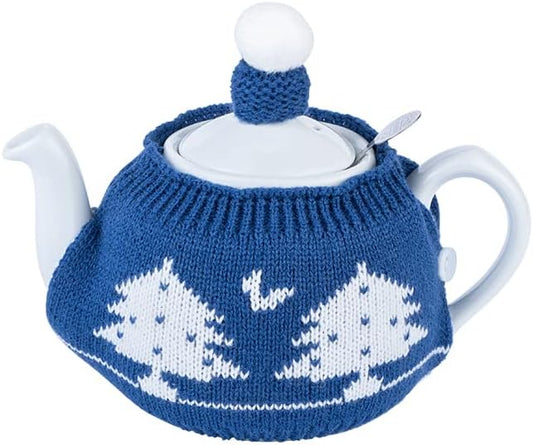 Tea Cozy Suitable for a 600ml,20oz Tea Pot,Teapot Warmer -100% Acrylic Fibers Filling,Two Piece (Blue Tree)