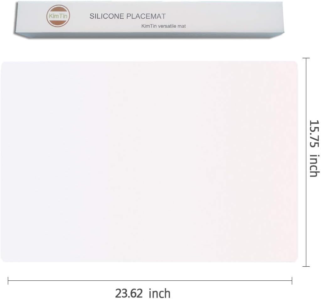 Extra Large Mulitpurpose Silicone Placemat,Countertop Protector, Kitchen Counter Mat, Table Mat, Heat Resistant, Washable, Non Slip ...… (Translucent-1PCS, 23.6X 15.8inch)