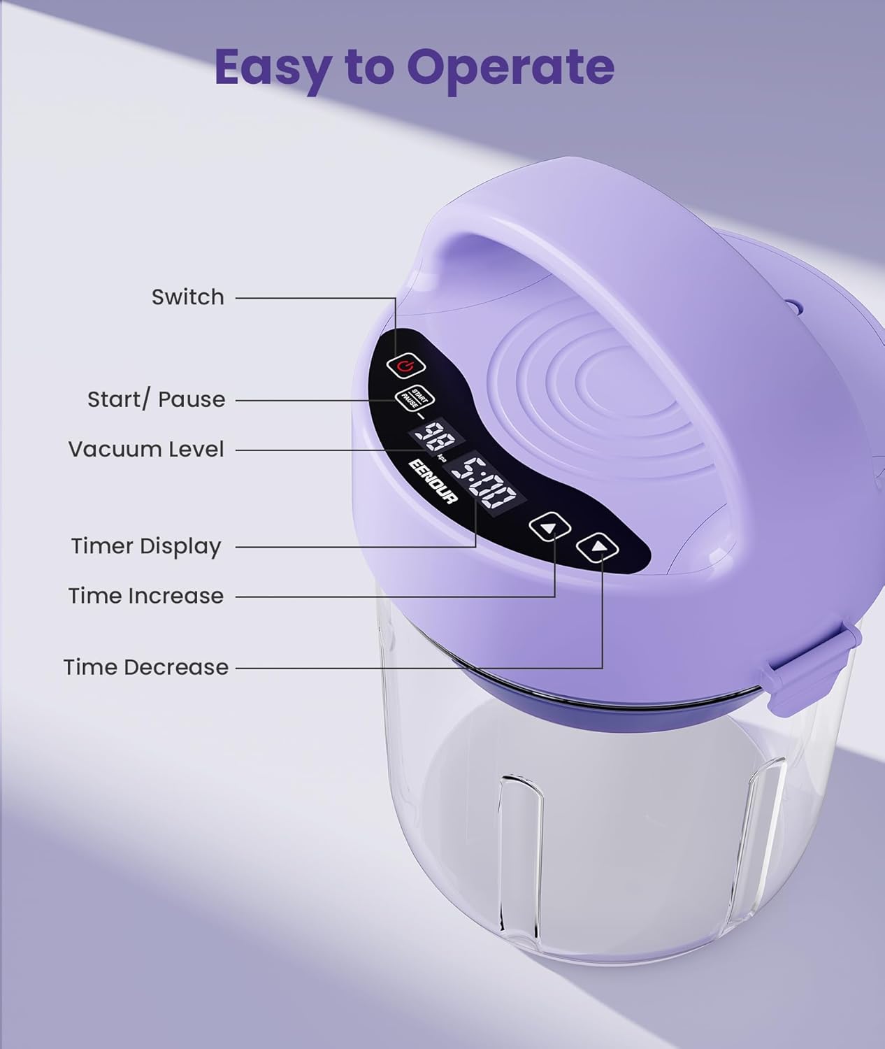 EENOUR Resin Bubble Remover, Removes 99% of Air Bubbles in 5 Minutes, 98kPa Vacuum Chamber with Digital Display, Big Capacity bubble remover for Epoxy Molds Casting, UV Resin, Silicone, Jewelry Making