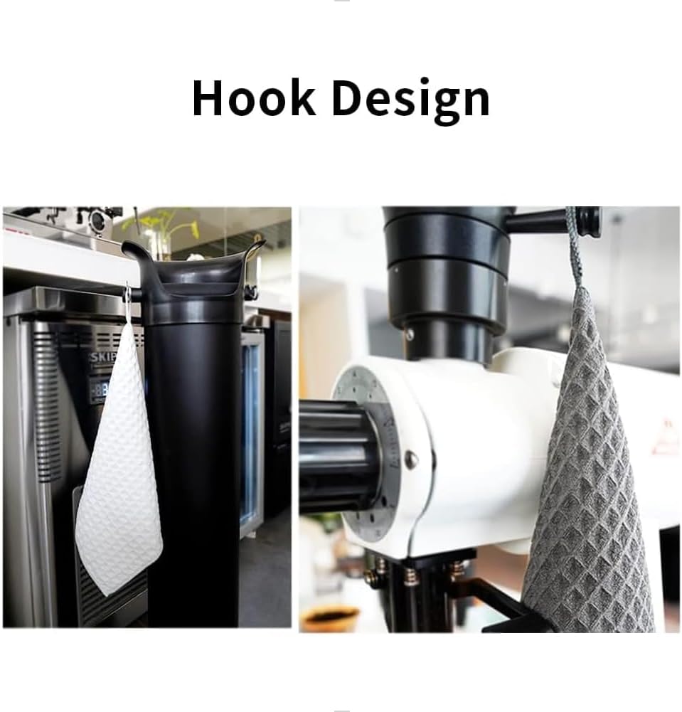 watchget Barista Micro Cloth 10 Pack, Microfiber Barista Cleaning Towels Microfiber Waffle Weave Kitchen Dish Cloth Coffee Bar Towel Coffee Machine Cleaning Cloth, Brown(12"x12")