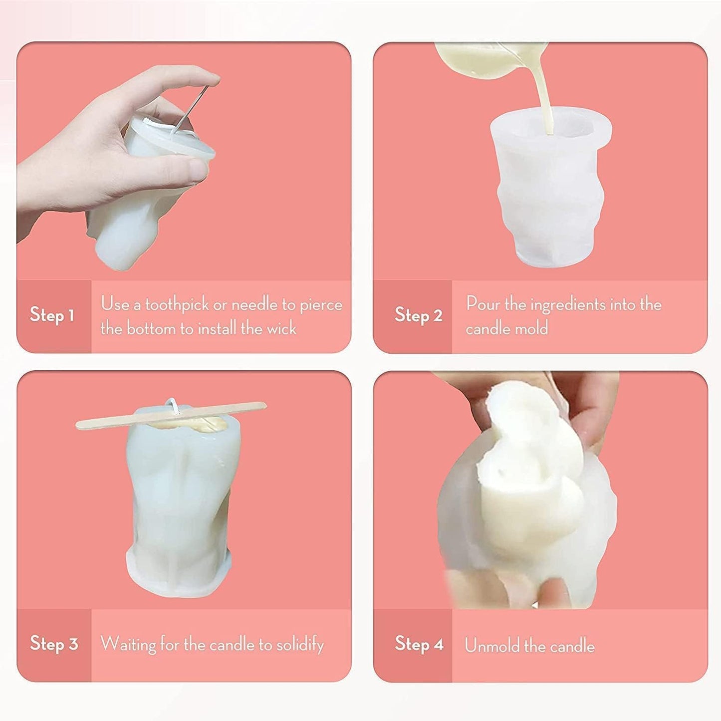 Witch Cylinder Silicone Candle Mold for Candle Making,Pillar Casting Silicone Molds for Resin Casting,Scented Candle, Soap,Silicone Molds for Home Decor,Resin Craft Gifts (B)