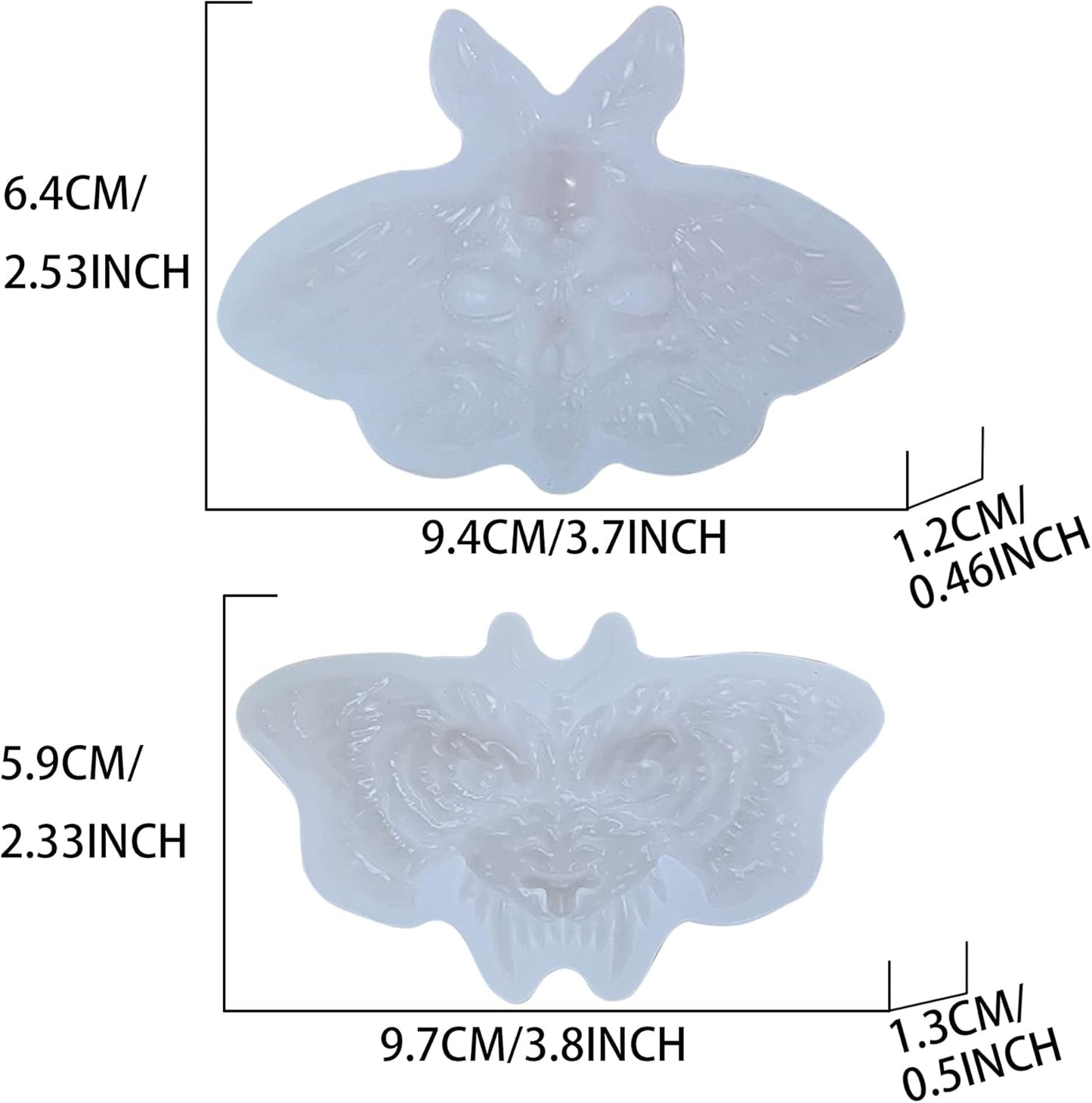 Skull Tiger Butterfly Brooch 3D Epoxy Resin Silicone Mold for Fondant Sugar Craft, Cake Topper Decorating, Polymer Clay, Plaster