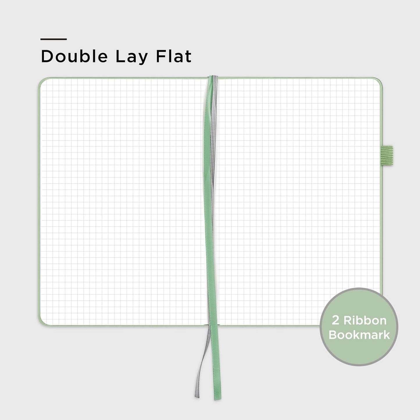 &And Per Se Graph Journal Notebook, 160 Pages, 5.7 x 8 inches College Ruled Thick Paper Notebook Journals for Writing, Grid Hardcover Notebook(1 Pack, Light Green)