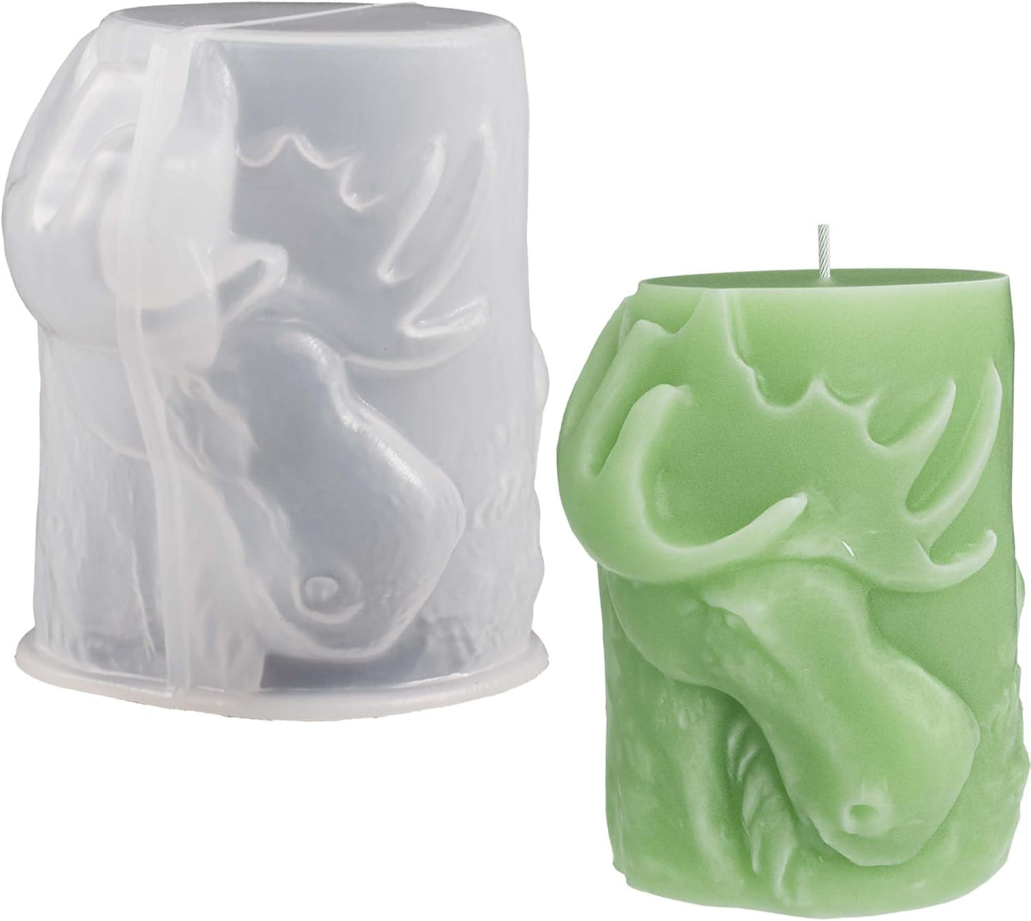 Deer Cylinder Animal Resin Casting Silicone Mold for Home Decor & Candle Making Wave Spiral Mold