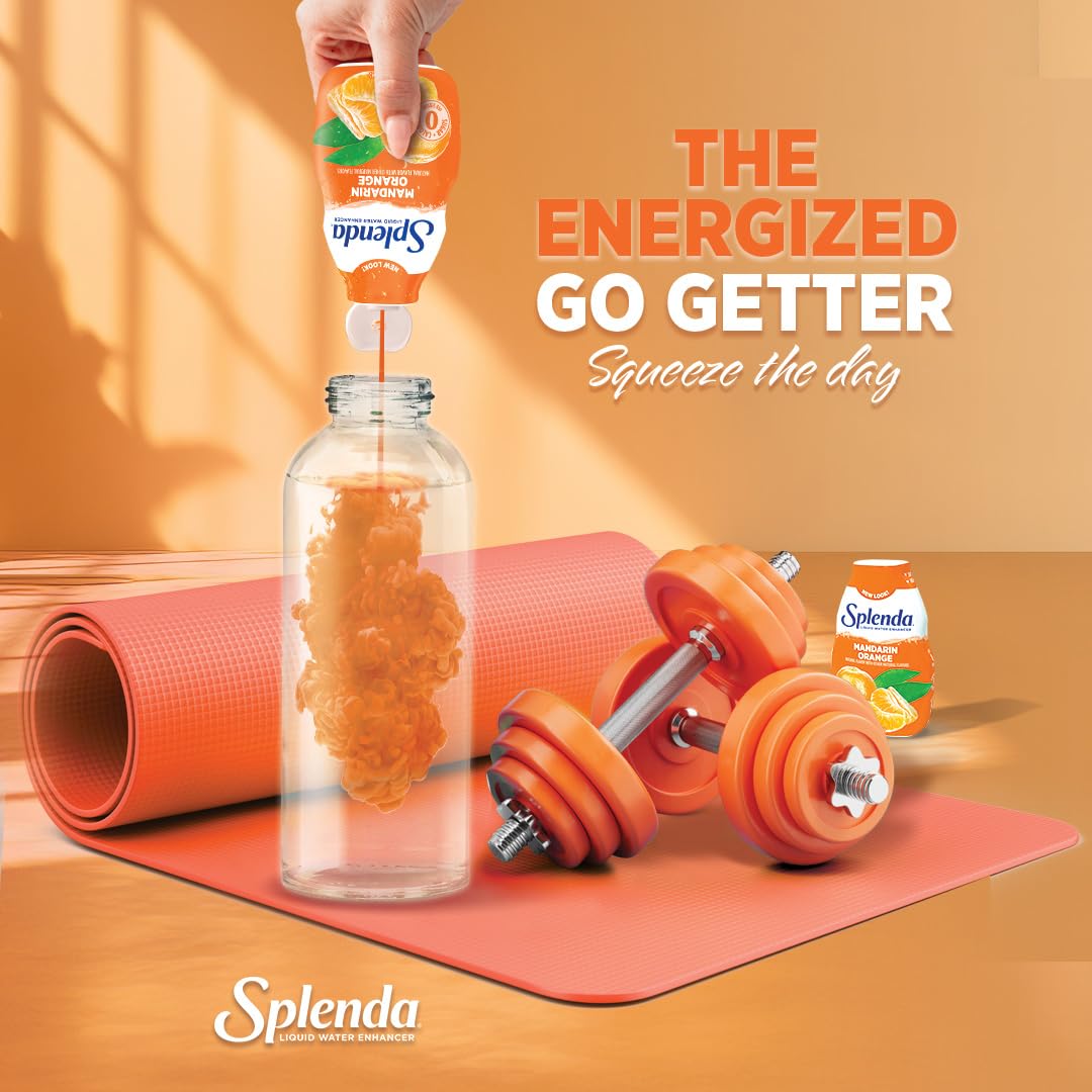 SPLENDA Liquid Water Enhancer Drops, Sugar Free, Zero Calorie, Natural Flavor, Concentrated Drink Mix, 3.11 Fl Oz Each Bottle (Mandarin Orange, 1 Pack)