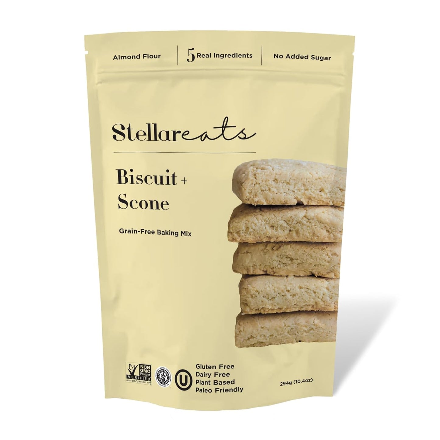 Stellar Eats Grain-Free Biscuit & Scone Baking Mix | Gluten-Free, Dairy-Free, Plant-Based, Paleo-Friendly | Buttery & Decadent Flavor | Almond Flour-Based | Non-GMO Project Verified, Kosher | 10.4 oz | 1 Pack