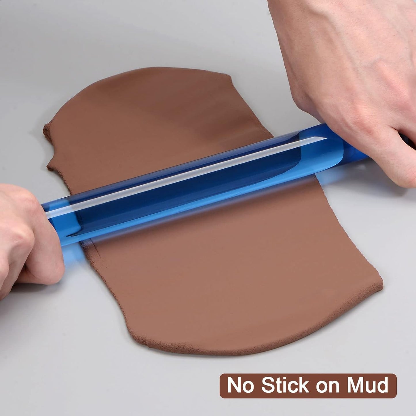 HARFINGTON Acrylic Clay Roller 8 Inch x 1 Inch Solid Non-Stick Plastic Round Tube Roller Polymer Clay Rod Fondant Rolling Pin for Shaping, Sculpting, Modeling DIY Crafts, Black