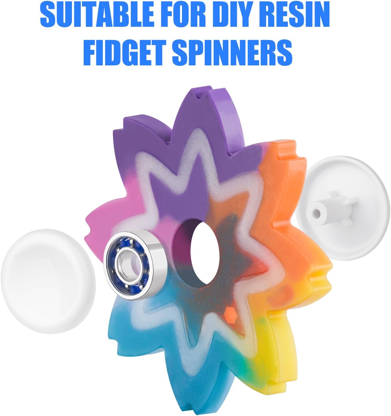 NiArt Fidget Spinner Toy DIY Bearing with Caps Set 22-Pack, MR137 0.5" Single-Sealed Chrome Steel Bearing Balls Replacement High Speed 13mmx7mmx4mm Epoxy Resin Casting Craft Skateboard Stress Reliever