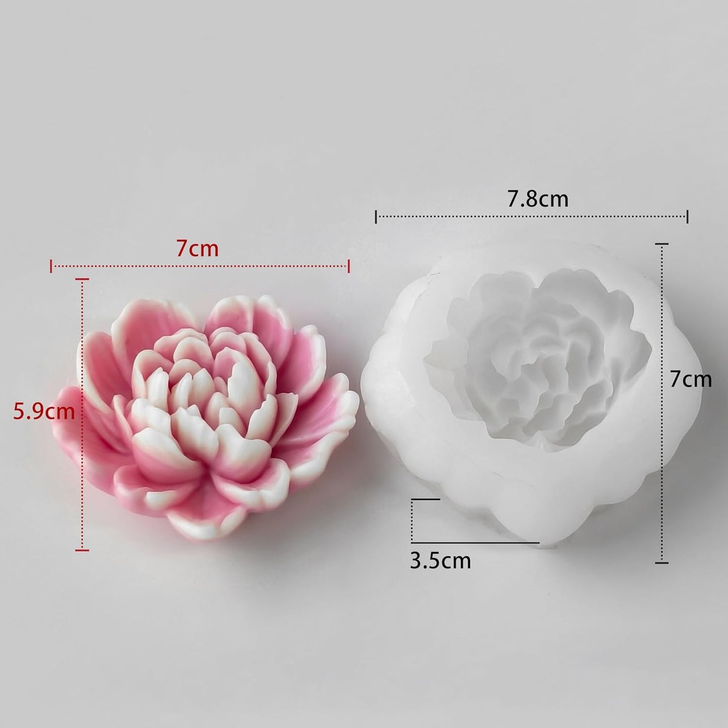 Heart Flower Succulent Rose Peony Molds Silicone Wave Spiral Candle Mold - Silicone Resin Casting Molds for Candle & Resin & Soap Craft Supplies