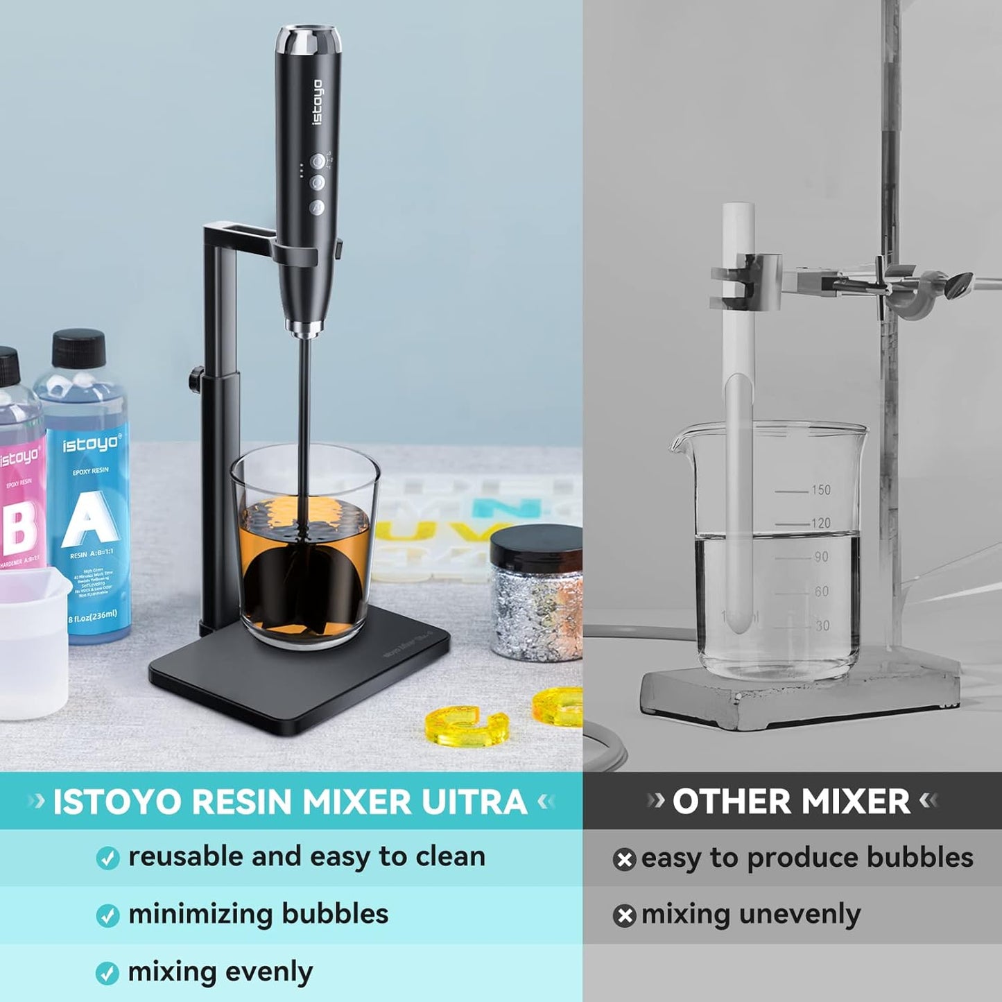 ISTOYO Premium Resin Mixer Stand, Applicate for Resin Mixer Pro&Ultra, Free Your Hands from Epoxy Resin Mixing, Resin Molds, Silicone Molds Mixing, DIY Crafts