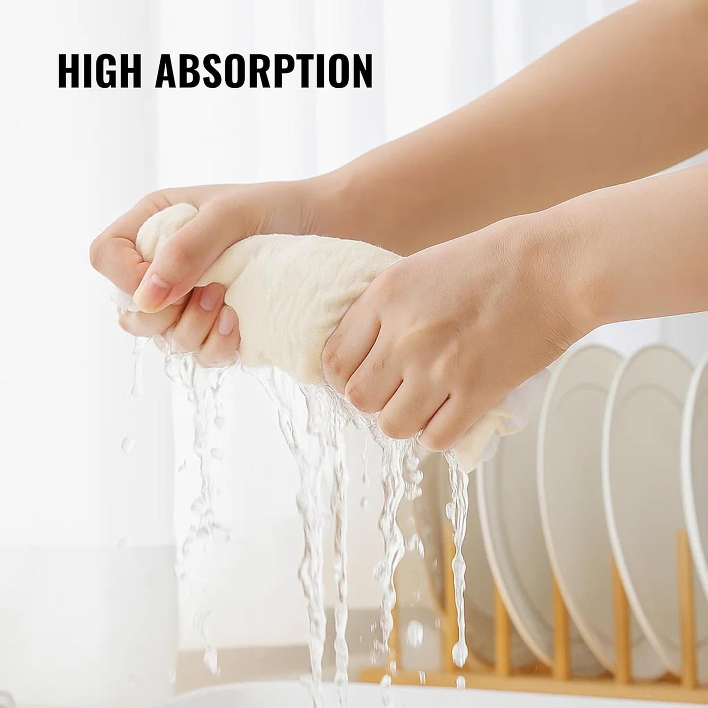 Dish Cloths Cotton - Kitchen Wash Cloth, Shop Towels Absorbent and Lint Free Flour Sack, Dishcloths for Kitchen Washing Dishes, Thick Absorbent Quick Dry Dish Rags, 24 Pack 13"x13" Natural