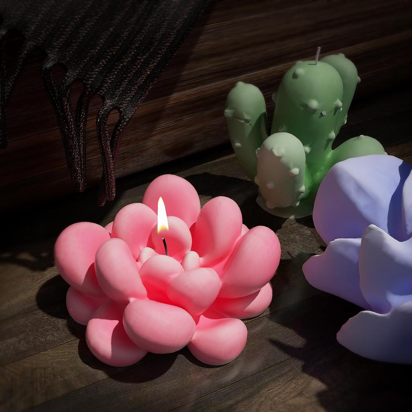 8 Pack Flower Succulent Candle Mold Resin Casting Silicone Molds for Home Decor & Candle Making Wave Spiral Mold