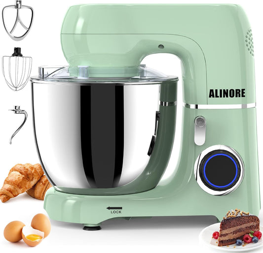 Stand Mixer, 6.5QT 660W 10-Speed Tilt-Head Electric Kitchen Stand Mixer, Food Mixer with Dishwasher-Safe Dough Hook, Egg Whisk, Flat Beater for Baking, Cake and Most Home Cooks (Green)