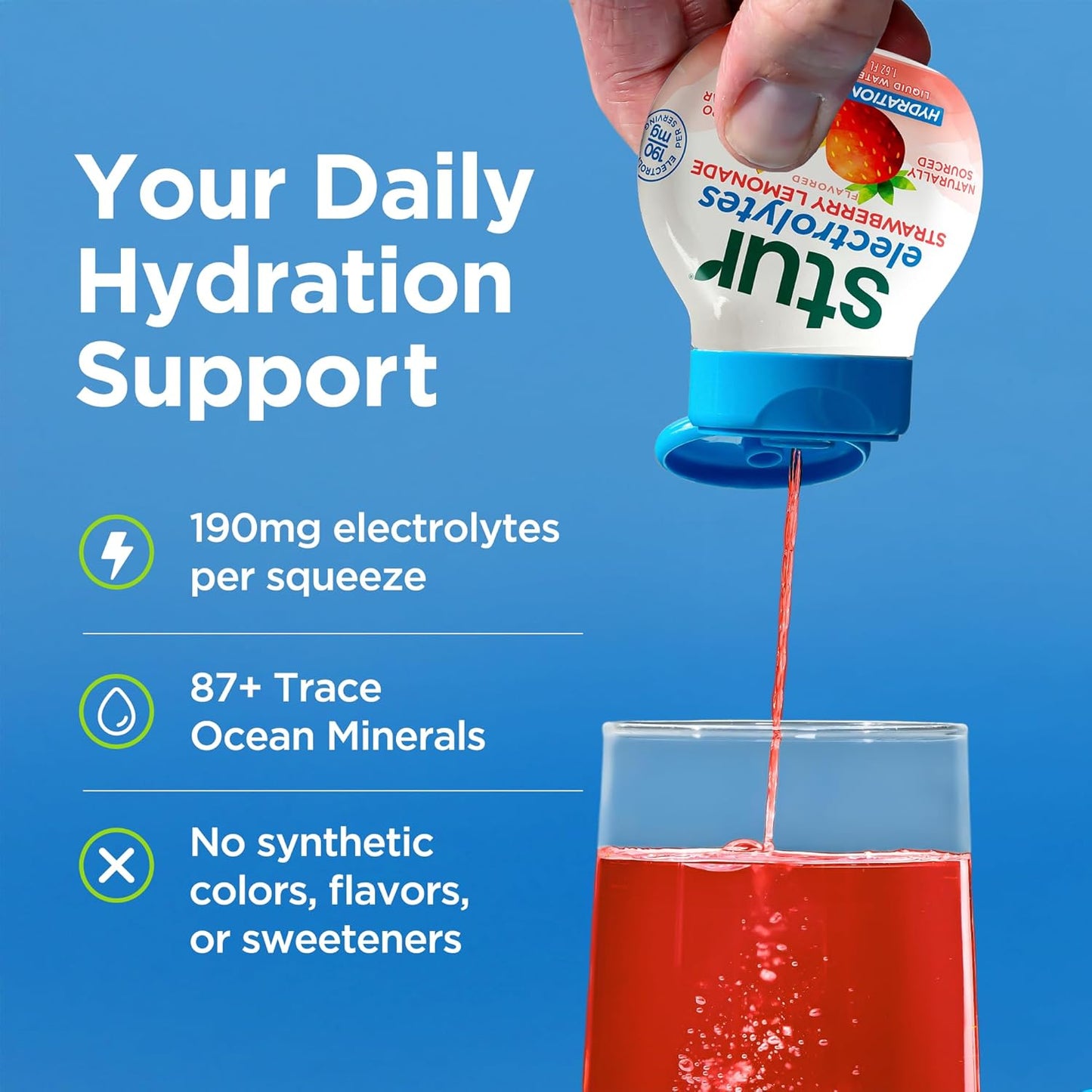 Stur Electrolyte Water Enhancer | Sweetened with Stevia | High in Vitamin C & Antioxidants | Sugar Free | Zero Calories | Keto | Vegan | 5 Bottles, Makes 90 Drinks (Black Raspberry)