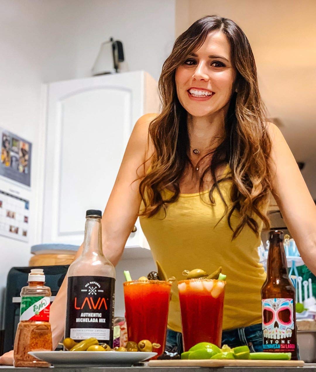 LAVA All Natural Authentic Michelada Mix Craft Cocktail Mixer, Made with Real Tomatoes, Ancho Chile Peppers, Tamarind, No Junk Ingredients, Vegan, 1-Liter (33.8oz) Glass Bottle, Ready to Use