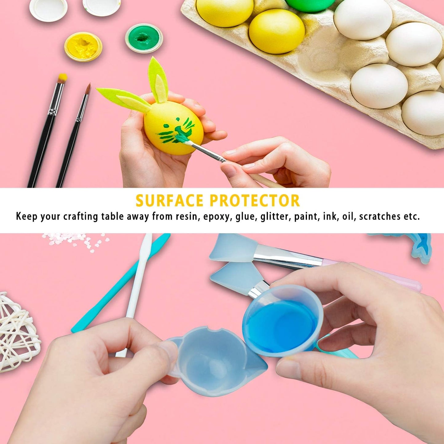 Gartful Makeup Mat for Vanity, 23.6"x15.7" Pink Silicone Mat, X-Large Silicone Sheet for Crafts, Art, Resin Epoxy, Jewelry Casting Molds, Reusable Nonstick Countertop Protector, Multipurpose Table Mat