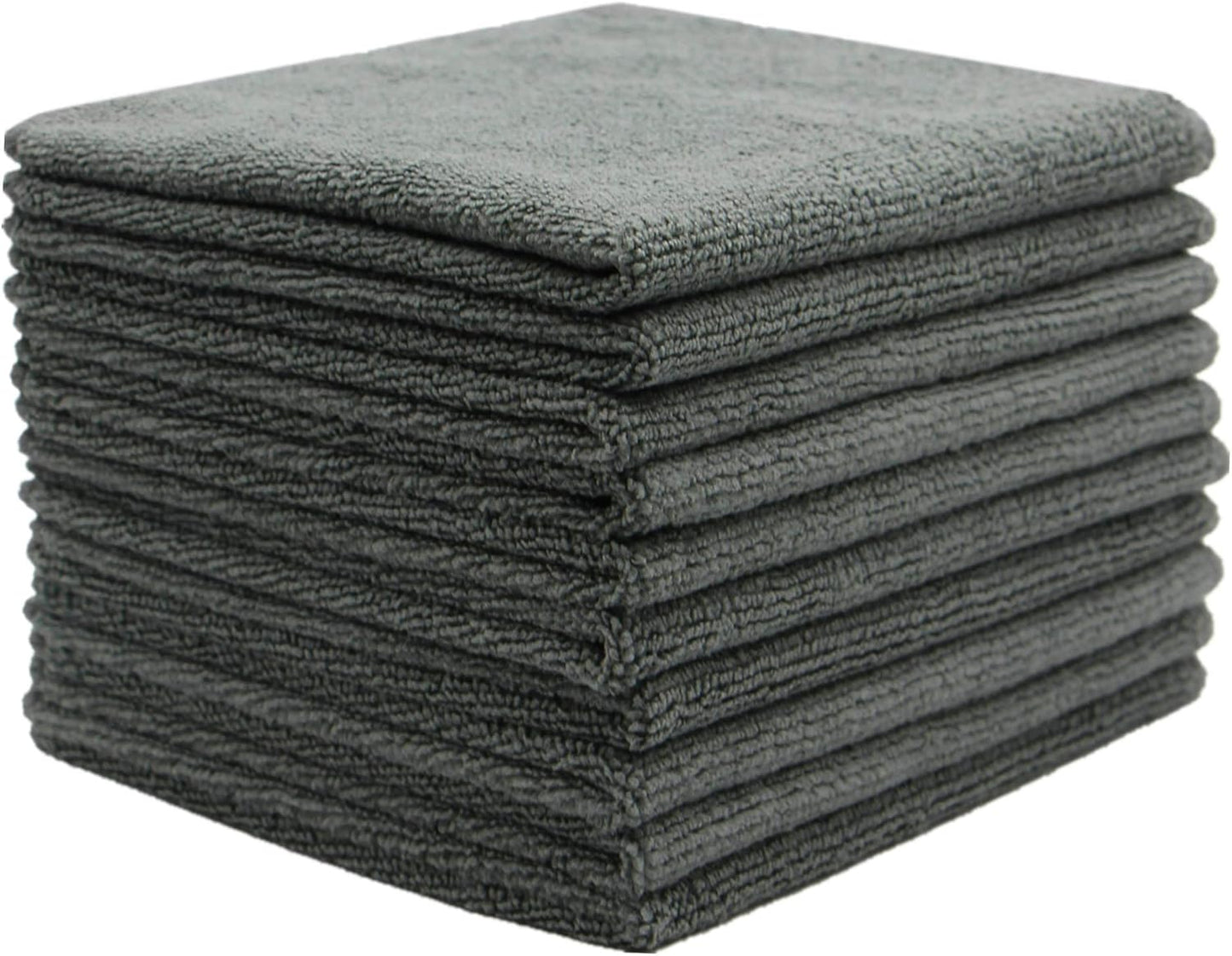 Microfiber Dish Cloths Ultra Absorbent Kitchen Dish Rags for Washing Dishes Fast Drying Cleaning Cloth 12InchX12Inch 10 Pack Gray