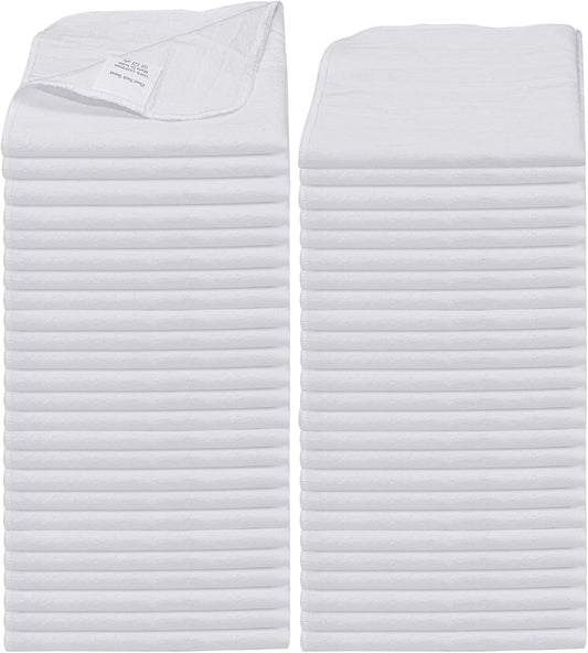 Shop Towels| Multipurpose Commercial and Residential Shop Cleaning| Car Wash, Polish, Housewares, Microwave, Coffee Machine, Restaurant, Bathrooms, Electronics, Auto Garage | 50 Pack 14"x12" White