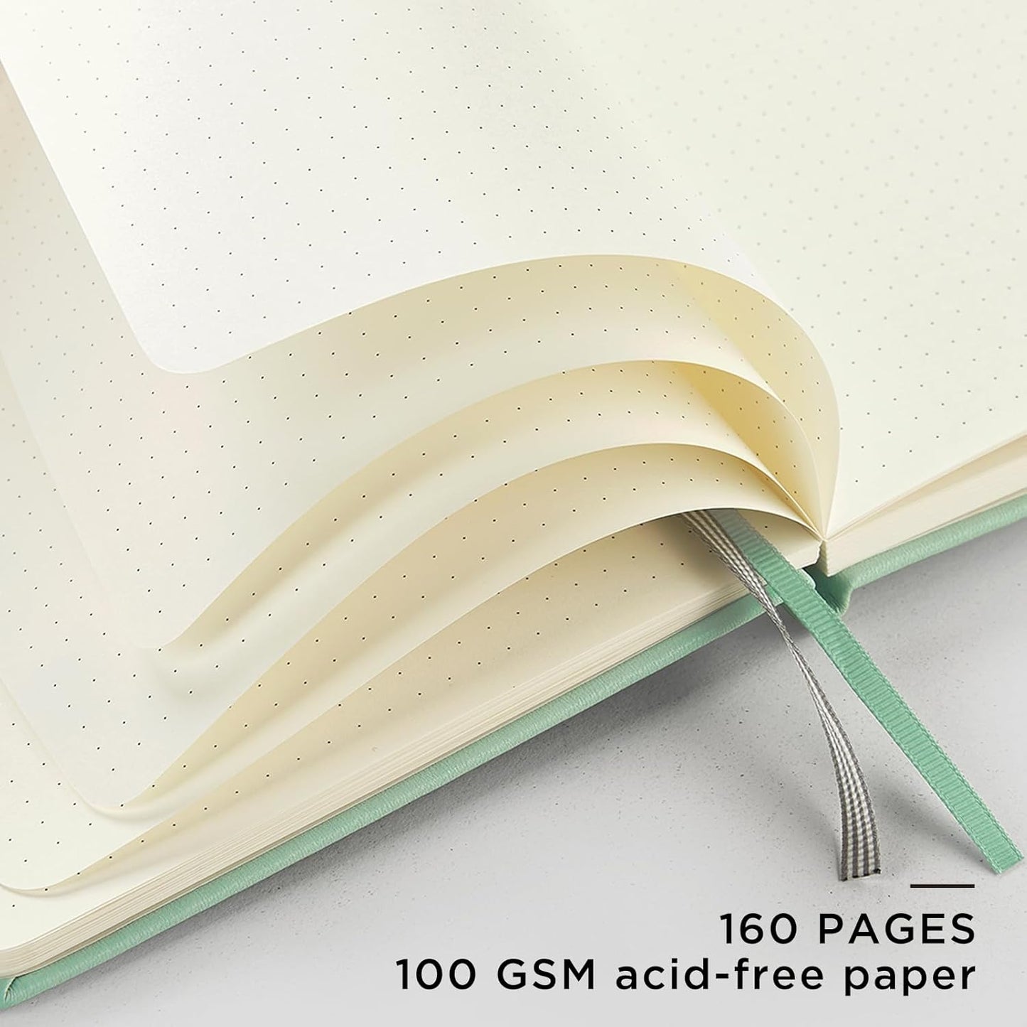 &And Per Se Dotted Journal Notebook, A5 Hardcover Bullet Dotted Journal, 160 Pages 100 gsm Thick Dotted Paper, 3 Sheets of Stickers Included - 5.7'' x 8''（Emerald）