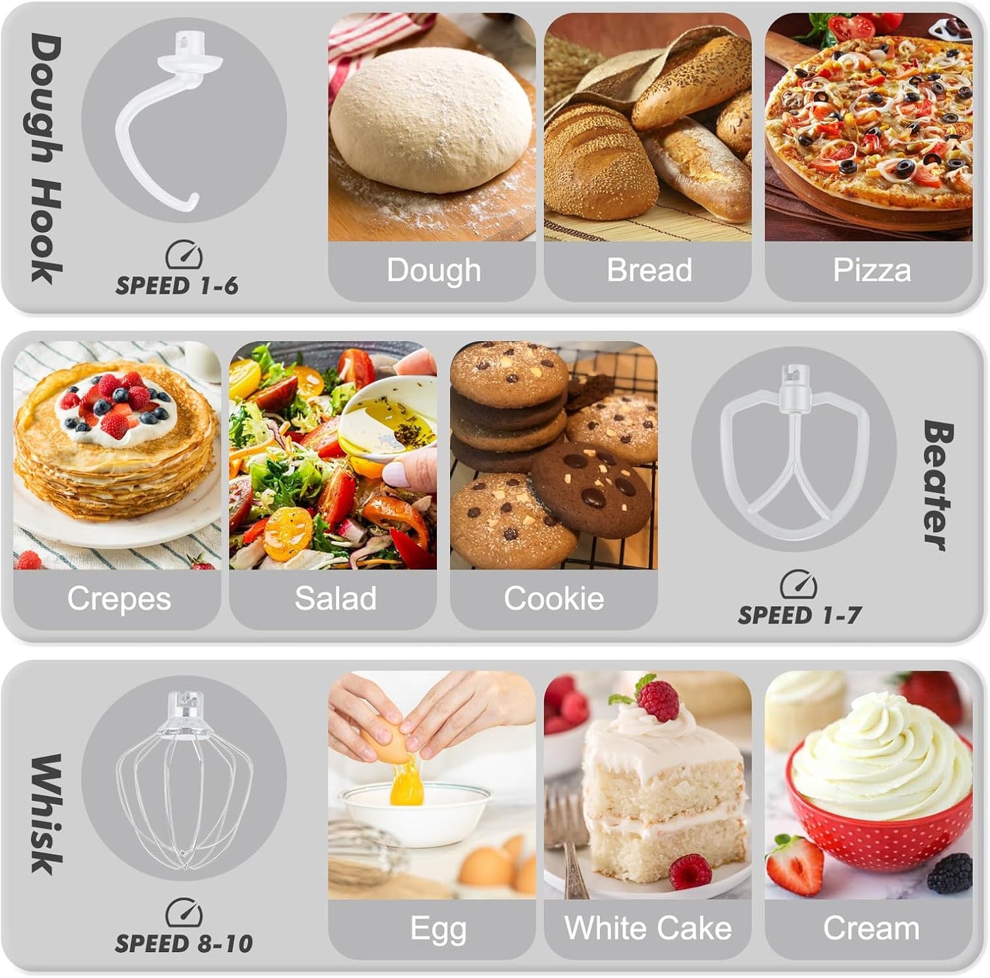 Kitchen in the Box Stand Mixer, 3.5QT Two Bowls Small Kitchen Electric Mixer, 10-Speed Portable Lightweight with Matte Finish, Egg Whisk, Dough Hook, Beater (Frost White, 3.5QT)