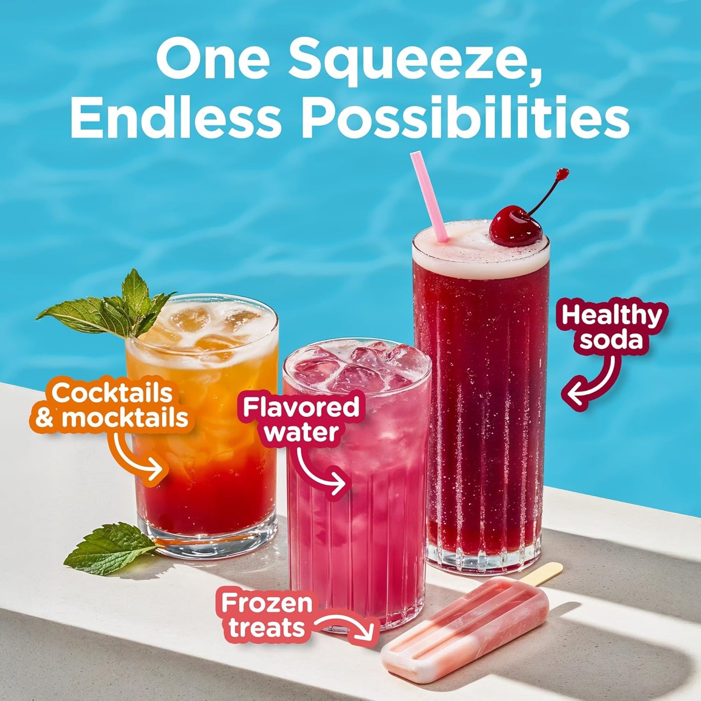 Stur Liquid Water Enhancer | Summer Variety Pack | Naturally Sweetened | Sugar Free | Zero Calories | Keto | Vegan | 5 Bottles, Makes 120 Drinks