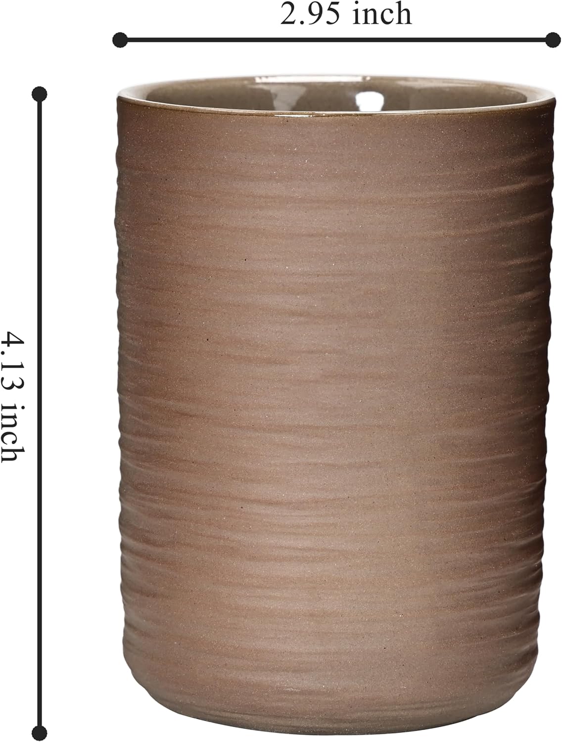 Ceramic Spoon Holder for Coffee Bar, Upright Tea Spoon Holder Cup, Coffee Stirrers Straws Stir Stick Holder, Glossy Silk Stripe