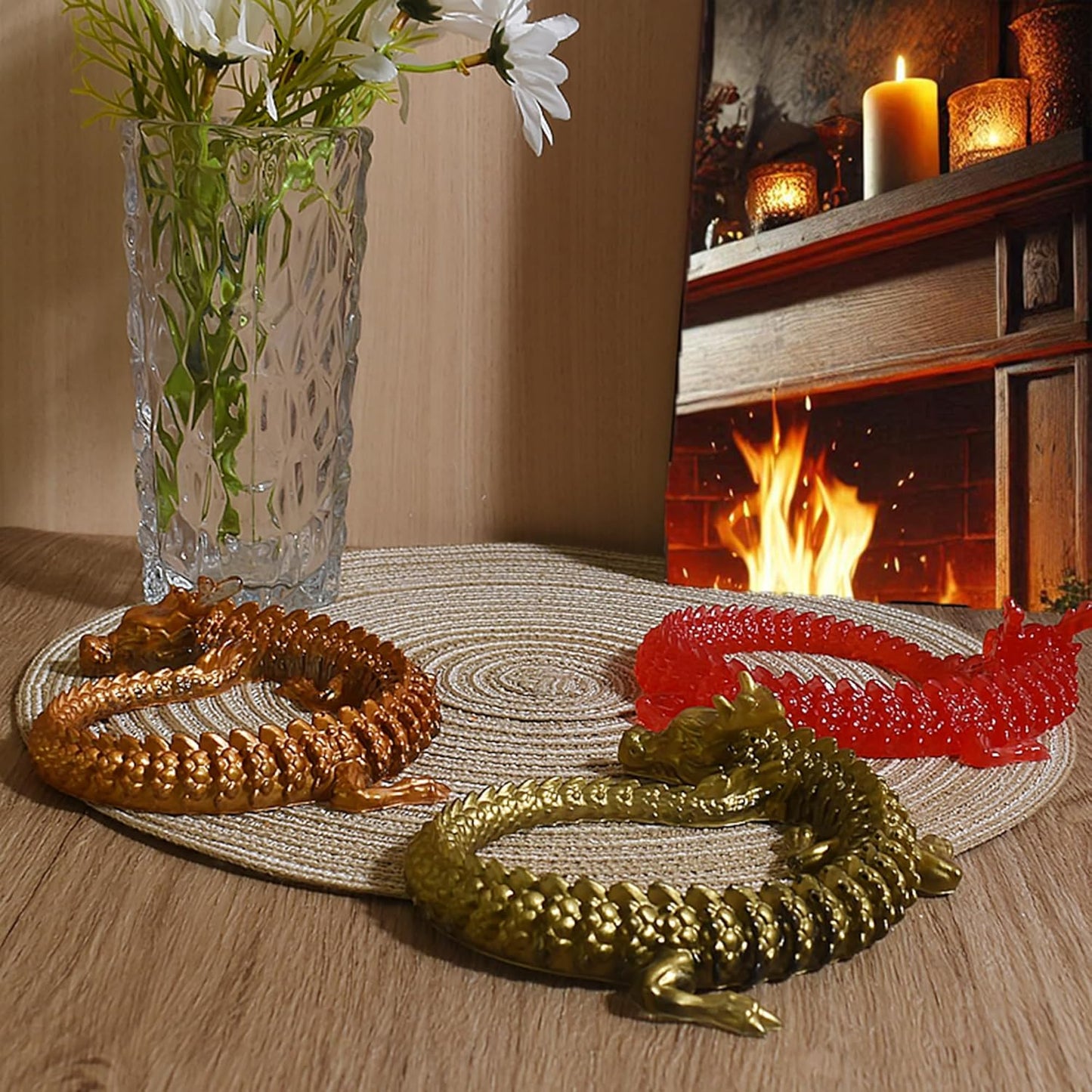 Diamond Dragon Mold Long Dragon Resin Mold Round Dinosaur Mold Animal Resin Casting Mold Resin Making Molds Silicone Mold for Candle Home Decorate Mold 3D Animal Mold Candle Making Mold