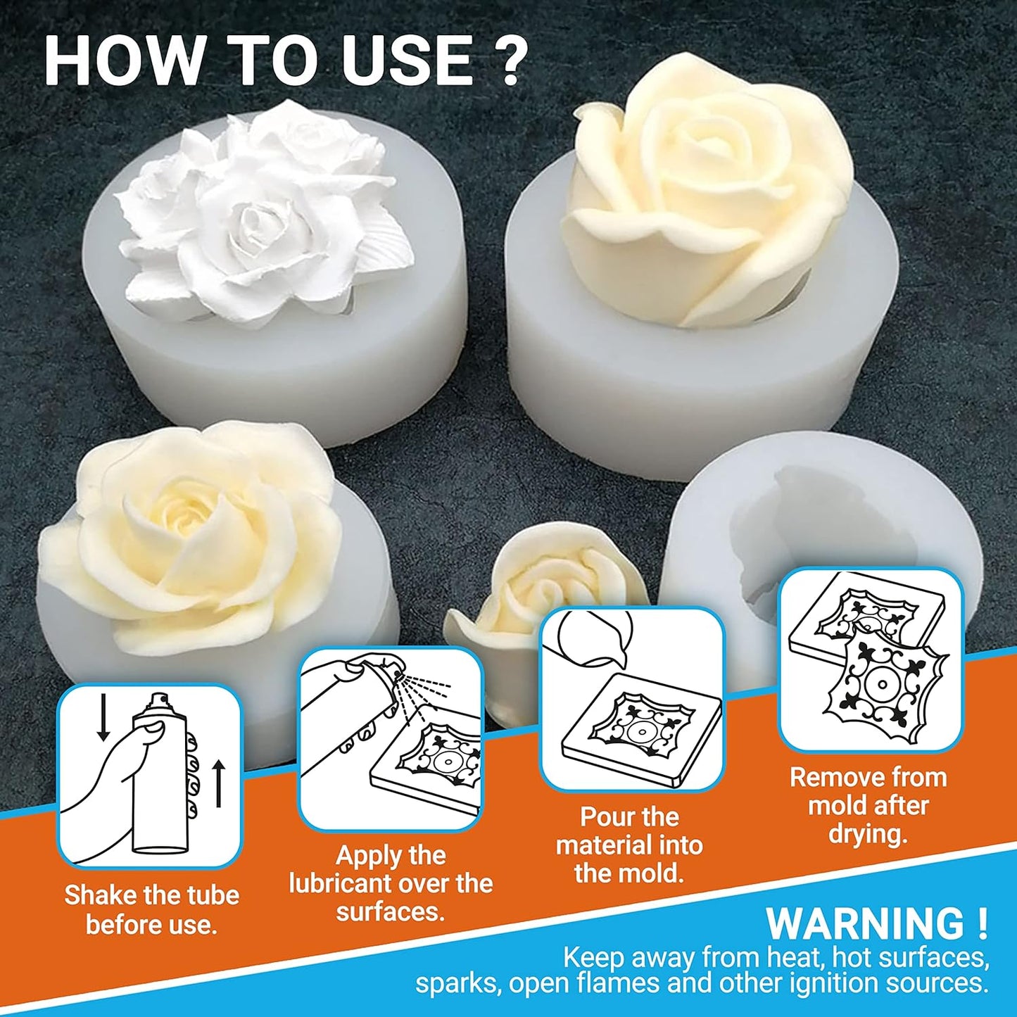 Silicone Mold Release Spray (13.5 fl oz / 400ml) Release Agent for Epoxy Resin, Candle & All Molds | Smooth, Non-Stick Lubricant for Easy Removal | 1 Pack