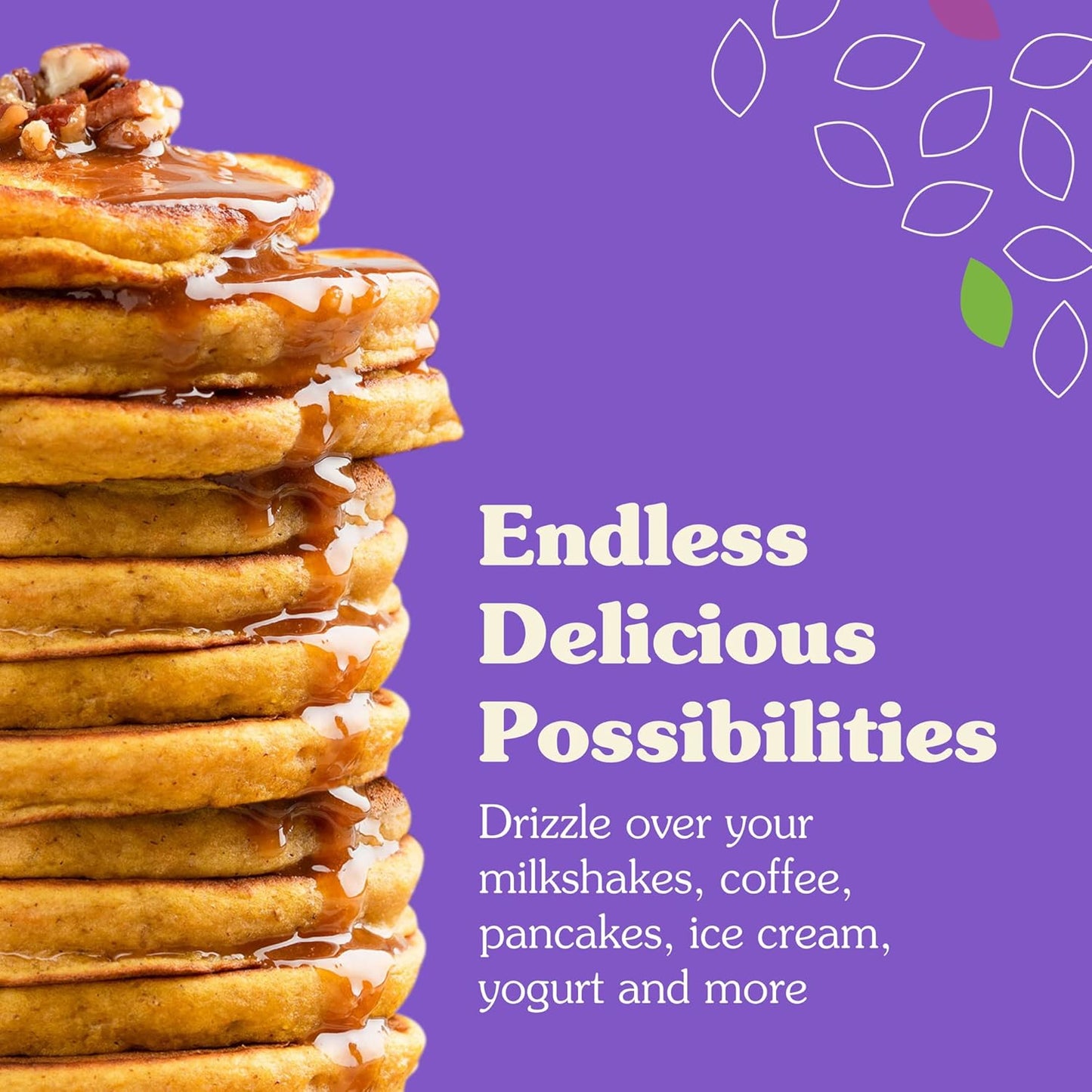 NuNaturals Stevia Syrup, Sugar-Free Sweetener, Plant-Based Sugar Substitute, Zero Calorie, Pumpkin Spice, 16 oz