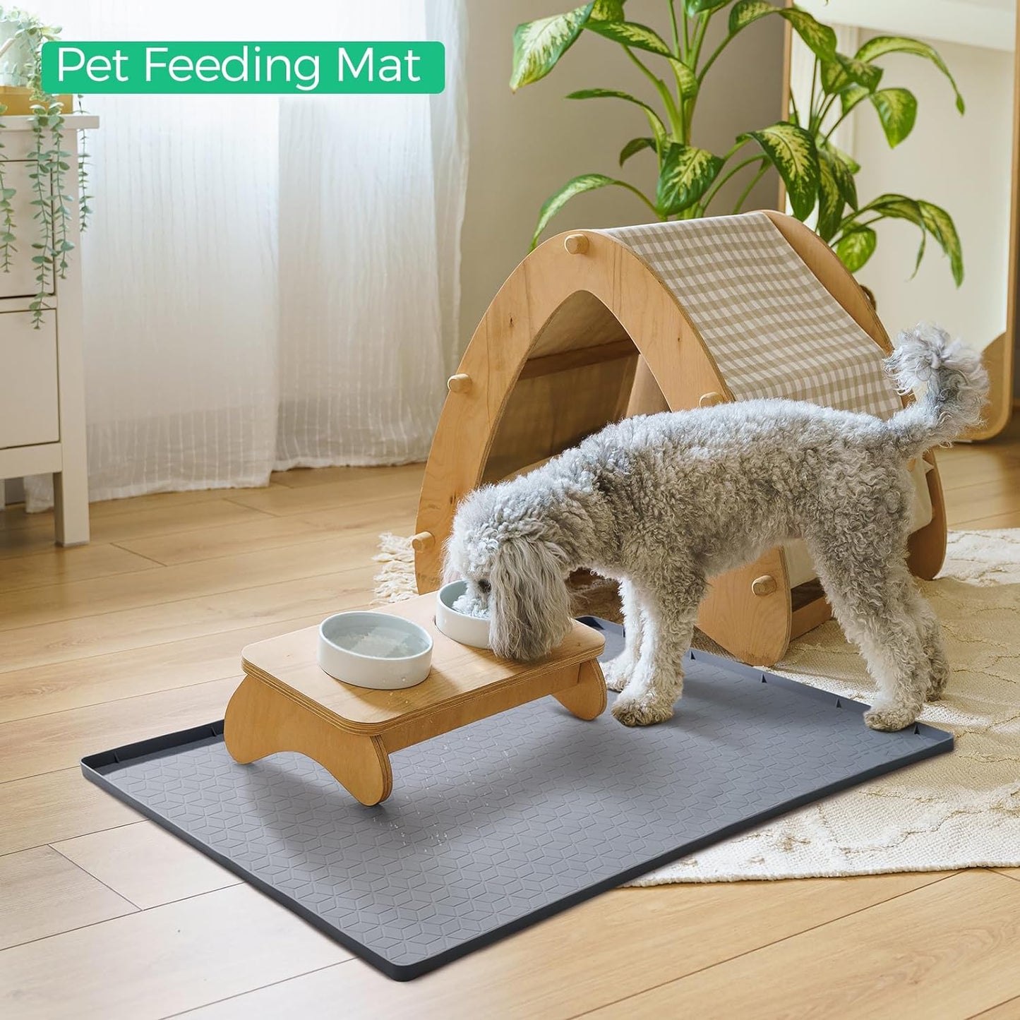 TRZZ Silicone Waterproof Under Sink Mat 22" x 19", Drip Tray and Cabinet Liner for Kitchen and Bathroom, Prevents Water Damage and Organizes Cabinets (Grey)