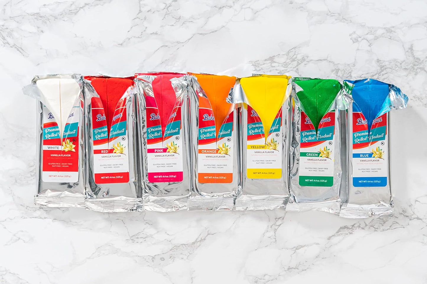 Bakerpan Premium Rolled Blue Fondant for Cake Decorating - 1 Pound, Vanilla Flavor