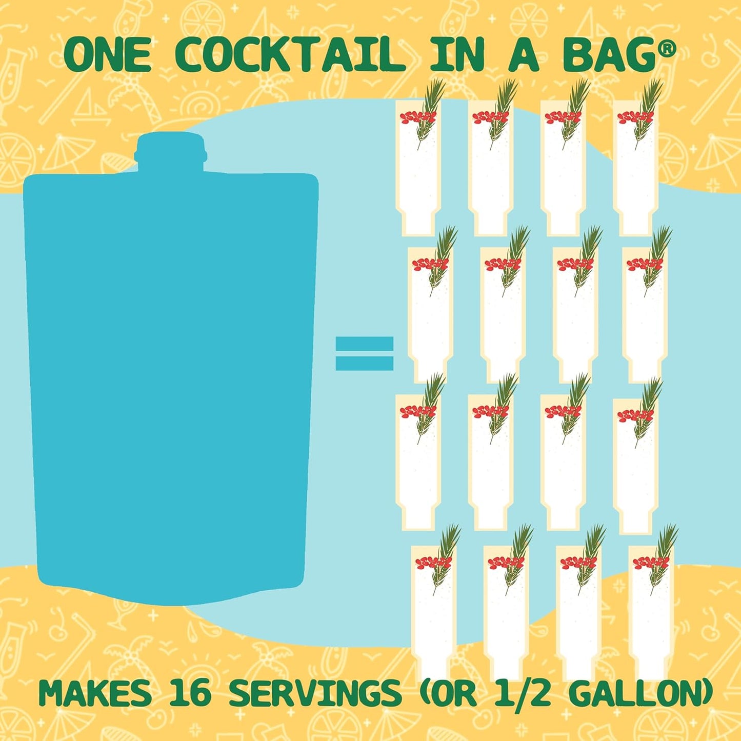 Lt. Blender's All Natural Eggnog Drink Mix for Festive Holidays, Creamy Non-Alcoholic Eggnog Cocktail Mix, Easy to Make, 16 Servings in a Resealable Bag (Pack of 1)