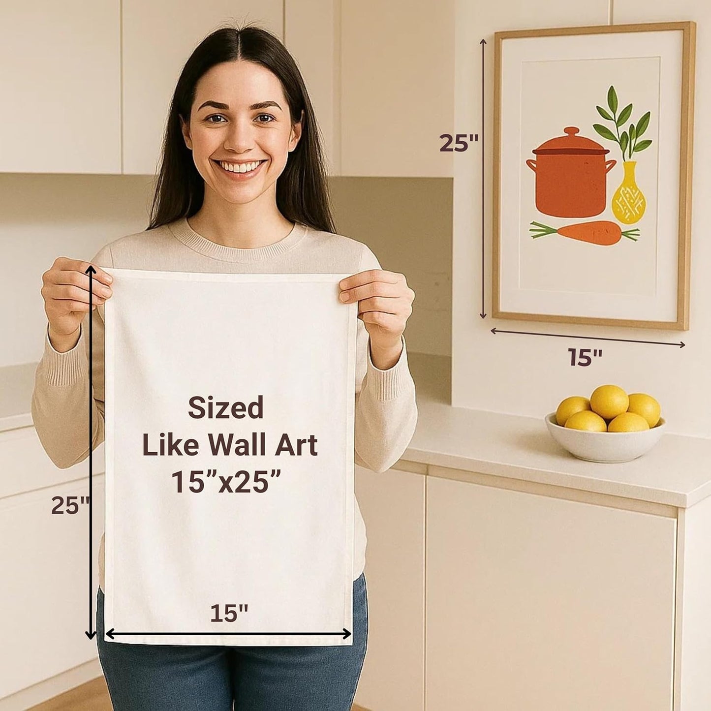 Flour Sack Towels | Tea Towel for Crafts| Cotton Blank Towel for Embroidery| Kitchen Dish, Baking Bread Proofing Linen Cover| Thick Absorbent Quick Dry| 7 Pack 15"x 25" Natural