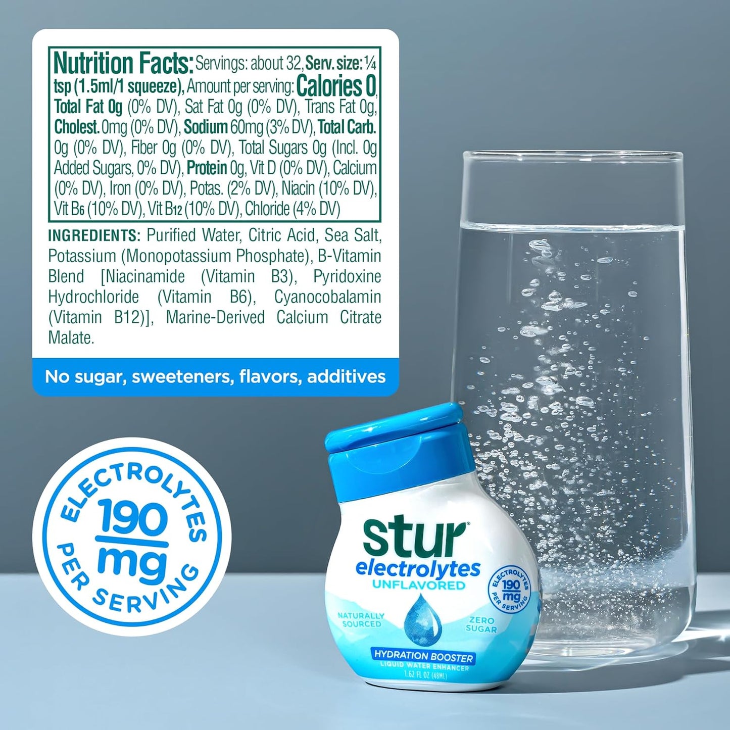 Stur Electrolyte Drops | Trace Minerals for Instant Hydration | No Sugar, No Sweeteners | Zero Calories | Unflavored Liquid Water Enhancer | Vegan & Keto Friendly | 5 Bottles (Makes 160 Drinks)