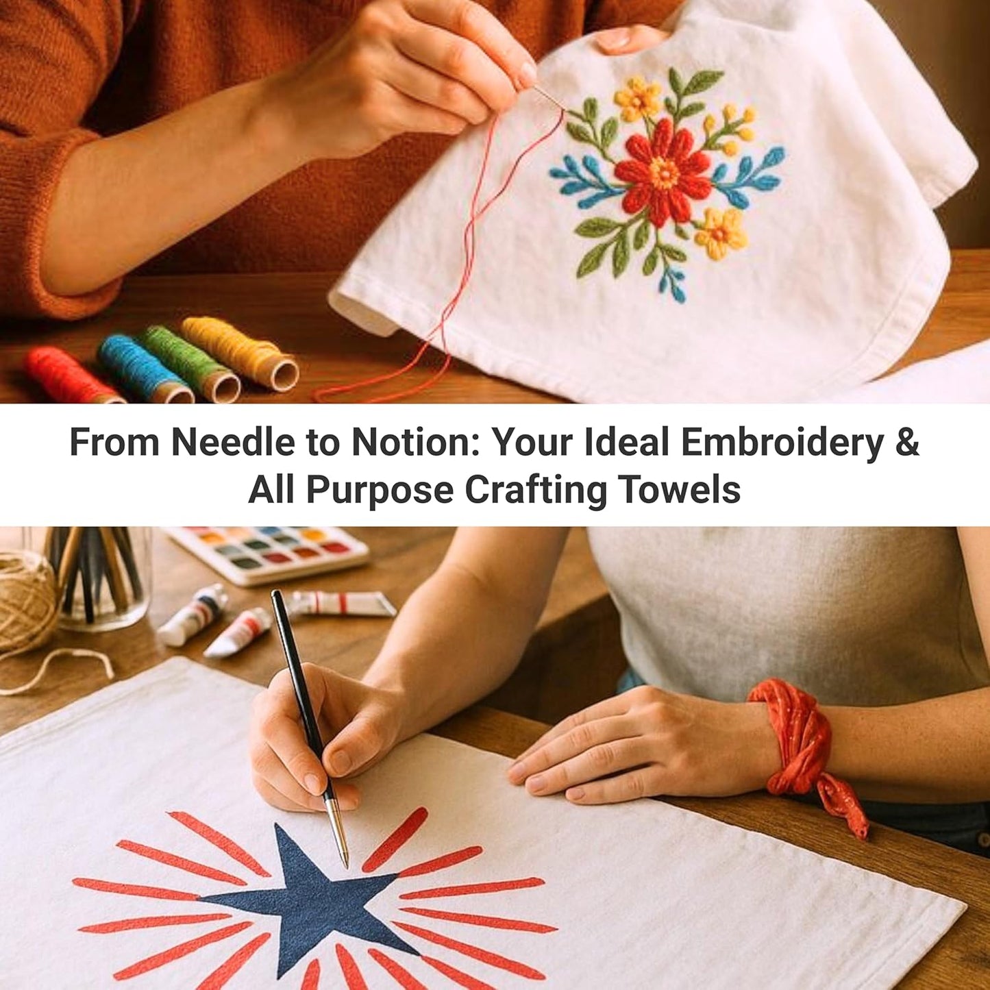 Flour Sack Towels | Tea Towel for Crafts| Cotton Blank Towel for Embroidery| Kitchen Dish, Baking Bread Proofing Linen Cover| Thick Absorbent Quick Dry| 7 Pack 15"x 25" Natural