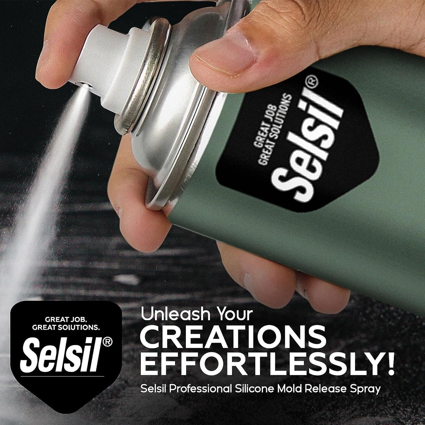 SELSIL Silicone Mold Release Aerosol Spray (13.5 fl oz) Professional Resin Mold Releaser, Non-Stick, Fast-Drying & Easy Mold Removal, (Pack of 1)