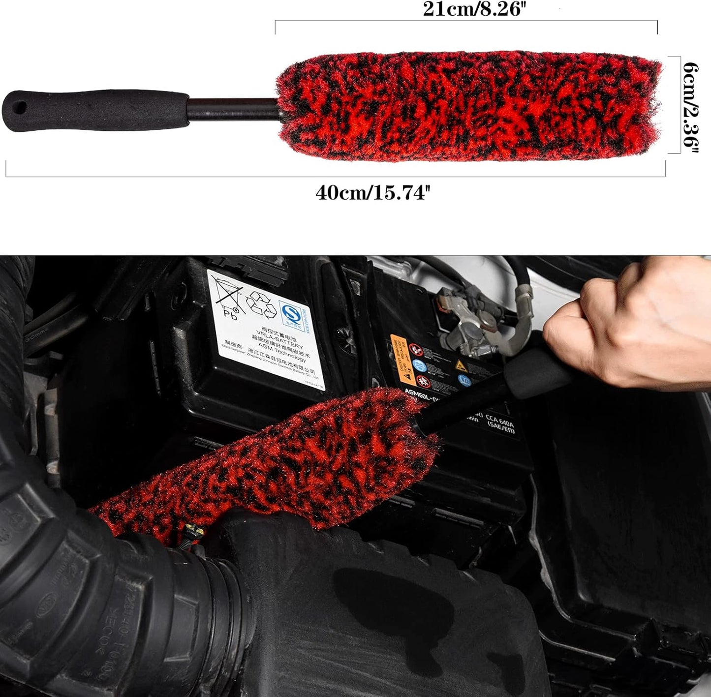 Metal-Free Wheel Brushes(3 Pack), Wheel Brush, Soft, Dense Fibers Clean Car Rim Wheels Safely…