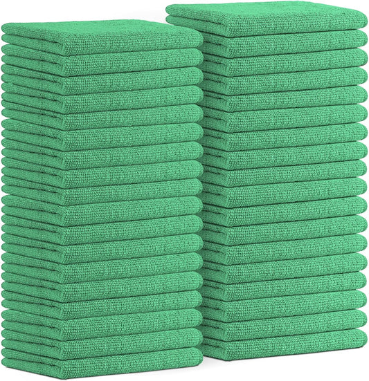 Avalon Towels Microfiber Cleaning Cloths (Value Pack of 36) Size 16" x 16", Highly Absorbent, Lint Free, Reusable, Green