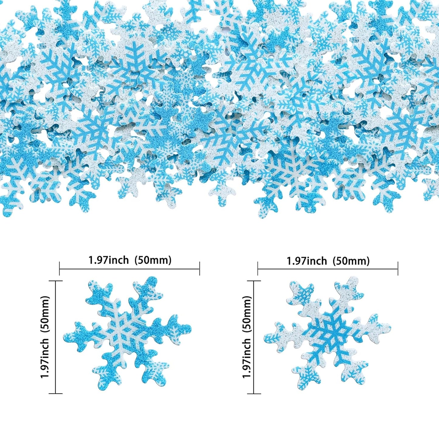 Gyufise 50Pcs Pink Edible Cupcake Cake Toppers Snowflake Cake Decorations for Christmas Winter Frozen Theme Party Supply Decoration Multi