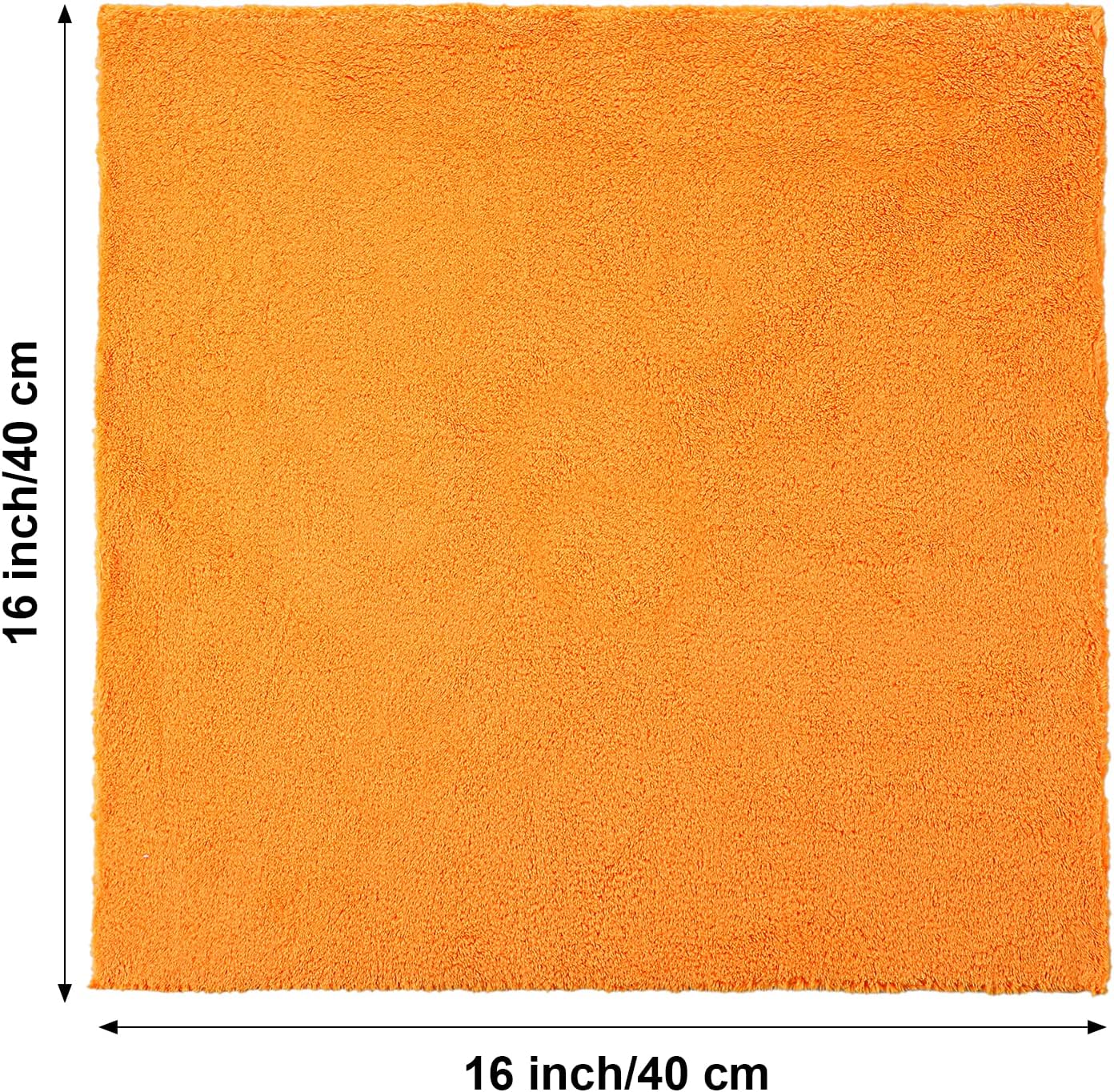 Shimeyao 30 Pcs Edgeless Microfiber Plush Towels for Cars Detailing Drying Wash Polishing Absorbent Cleaning Cloths, 500 GSM, 16 x 16 Inch(16 x 16 Inch,Orange,30 Pcs)