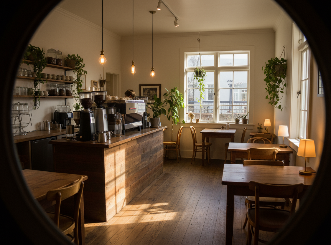 circle photo of home cafe and make it a real phtoo